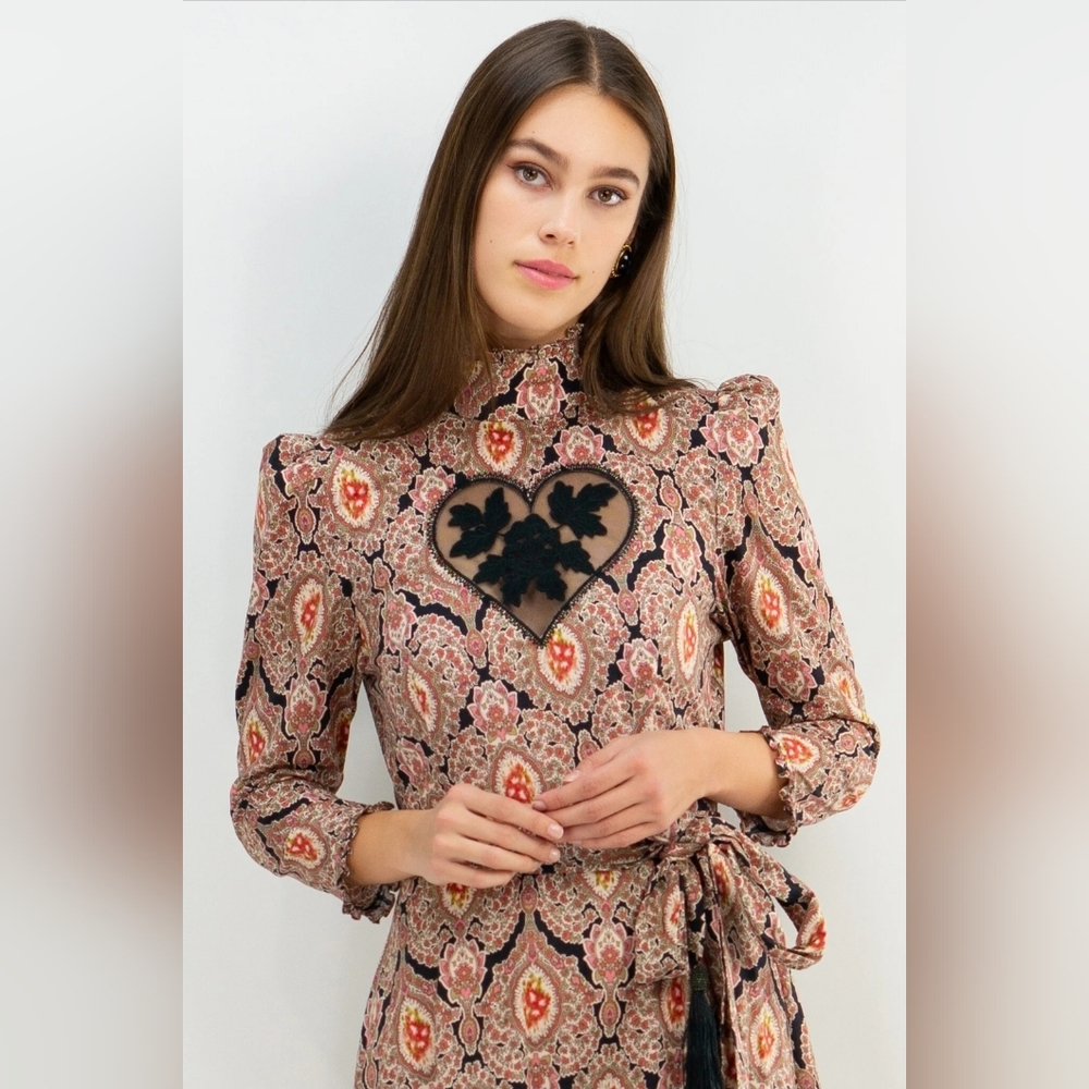 Vintage Style Dress with Heart Detail